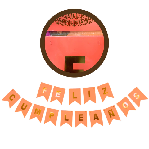Banderin neon fluor Feliz Cumpleaños en internet