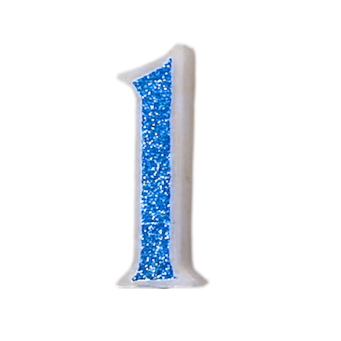 Velas de Números con glitter Varios Colores