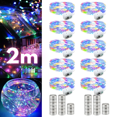 Guirnalda Luz Led Alambre De Cobre 2m X10ud - M-GIGANTE