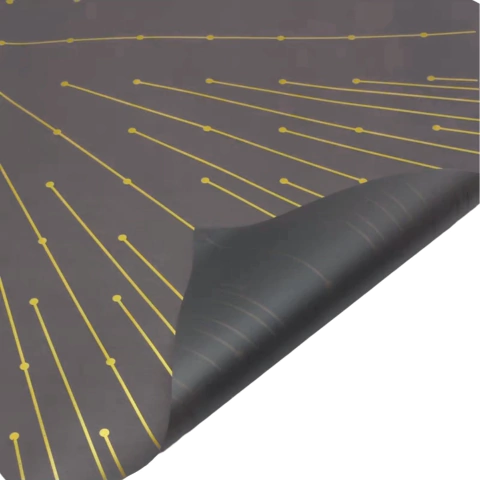 X20u Papel Bopp Coreano 56x56cm Traslucido Linea Dorado 3295 - M-GIGANTE