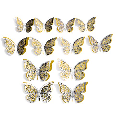 Imagen de Mariposa Efecto 3D Adhesiva Doble Tono pack x12 pieza