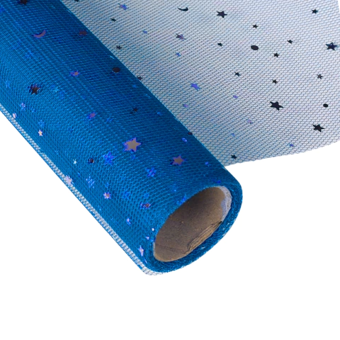 Rollo De Malla 50x500cm Estrellas y Luna P/ Ramo Cod 3108 - comprar online