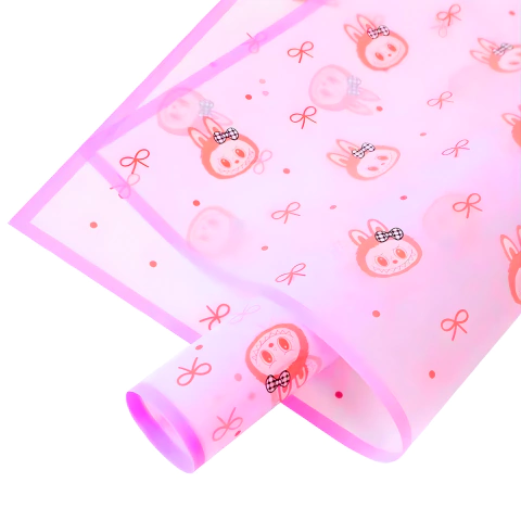 Papel Coreano Bopp p/ Flor o Regalo Labubu Traslucido Borde 55x55cm - comprar online