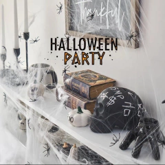 Telaraña X Unidades Blanca Con 2 Arañas Negras Halloween en internet
