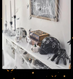 Imagen de Telaraña X Unidades Blanca Con 2 Arañas Negras Halloween