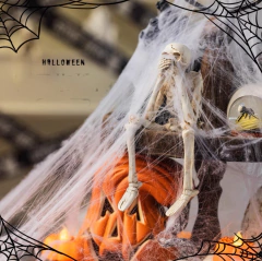 Telaraña X Unidades Blanca Con 2 Arañas Negras Halloween