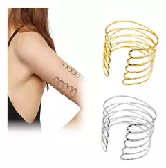 Brazalete Pulsera De Mujer Plateado O Dorado Brazo Pulb471 - comprar online