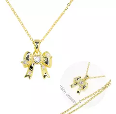 Collar Moño Dorado Delicado Moderno Fashion 571 - comprar online