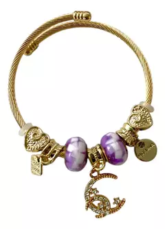 Pulsera Brazalete Brillante Con Detalles 6cm De Diámetro Xu - tienda online