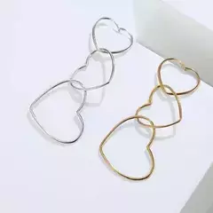 Aritos Corazones Cadena Dorada Bijouterie Moda 1330 en internet