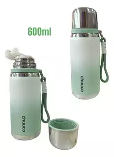 Termo Diseño Degrade 600ml Con Taza Y Limpiador Kh-978 - M-GIGANTE
