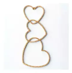 Aritos Corazones Cadena Dorada Bijouterie Moda 1330 - comprar online