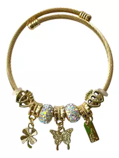 Pulsera Brazalete Brillante Con Detalles 6cm De Diámetro Xu en internet