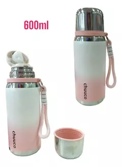 Termo Diseño Degrade 600ml Con Taza Y Limpiador Kh-978