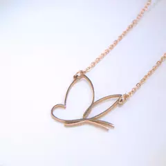 Collar Mariposa Rosa G Delicado Moderno Fashion 1176cod - comprar online