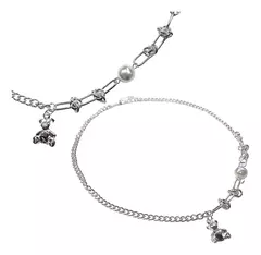 Collar De Mujer Osito Plateado Moderno Fashion 1259 - comprar online