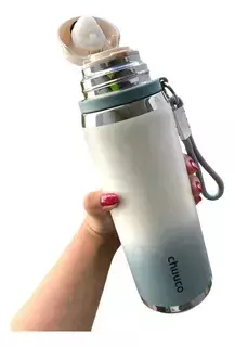 Termo Diseño Degrade 800ml Con Taza Y Limpiador Kh-979