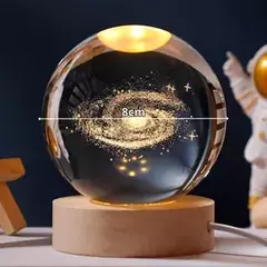 Esfera Cristal 3D Giratoria con Luz USB 8cm en internet