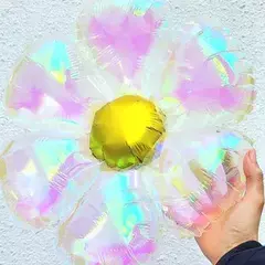 X5u Globos Margaritas Iridiscente Flores Primavera Deco 45cm en internet
