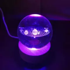 Esfera Giratoria 6cm Cristal 3d Led Multicolor Lampara Usb - tienda online