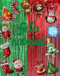 Set De Globos Feliz Navidad Personajes