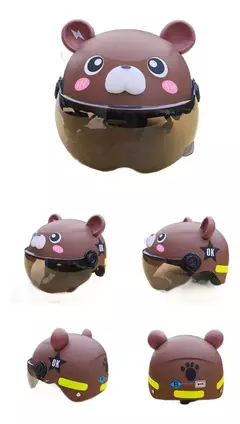 Casco Bicicleta/monopatin Para Niños Diseño Oso Marron Cod 748 - M-GIGANTE