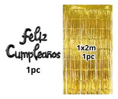 Set de Globos 67 Deco Globos Feliz Cumpleaños Black Gold Dorado Oscuro - M-GIGANTE