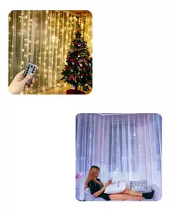 Cortina Luz Led Alambre Navideñas 450 Luces 3x3mts Xunidad