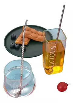 Cucharita Y Sorbete Diseño Flor 2 En 1 Acero Inoxidable x6u