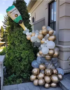 Set de globo botella champagne derramada 87 piezas