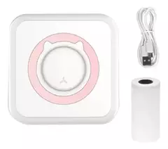 Mini Impresora Portable Con Icono De Gato Y Cargador Usb MI15-448