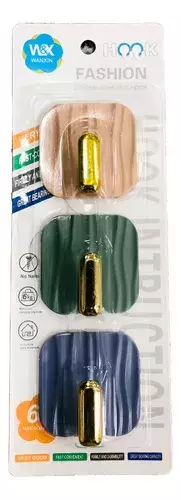 Gancho 414 Diseño Porcelana Adhesivo Para Hogar Baño Dorado 3pc