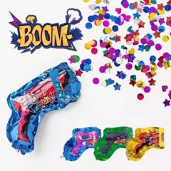Globo Lanza Papel En Forma De Pistola Fiestas Cumpleaños X10