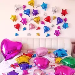 Globo Metalizado Corazon x10u de 10cm