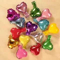 Globo Metalizado Corazon x10u de 10cm - comprar online