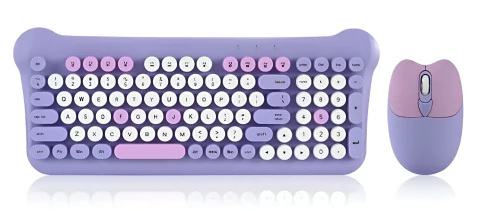 Teclado y Mouse Kit Diseño Gatito Combo Bluetooth AOAS AS-212
