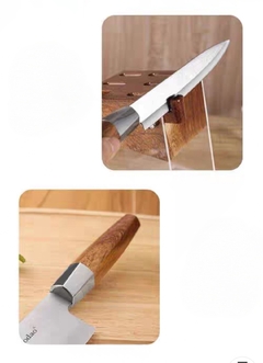 Set Cuchillos Y Tijera Cocina 7 Piezas Acero Profesional - tienda online
