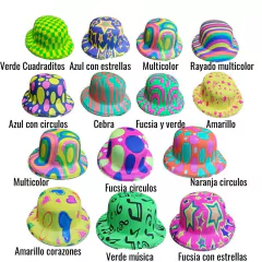 Sombrero Gorro Bombín Neón Para Fiestas x unidad - comprar online
