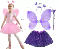 Set Mariposa 4 piezas Tutu + Vincha + Alas + Varita - M-GIGANTE