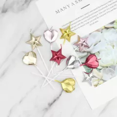 Vela De Corazon y Estrella Metalizadas x Unidad - comprar online