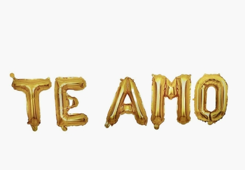 Globos frase ''TE AMO'' Letra imprenta