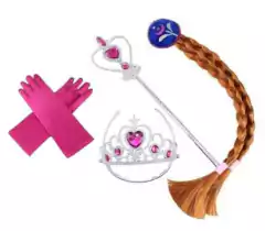 Set De Trenza Con Corona Y Varita Princesa Con Guante - comprar online