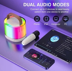 Parlante Bluetooth Karaoke Portátil K52 Led Rgb