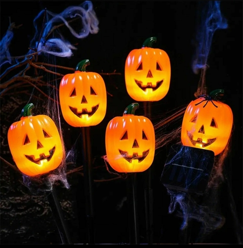Luces Led Jardin Calabaza Halloween Bateria Solar x 5U