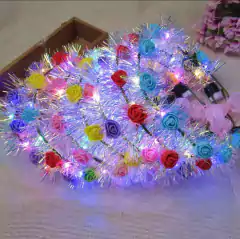 VINCHA FLORES CON LUCES XU