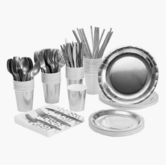 Set De Vasos Platos Descartable Para Mesa Fiesta Cotillon - tienda online