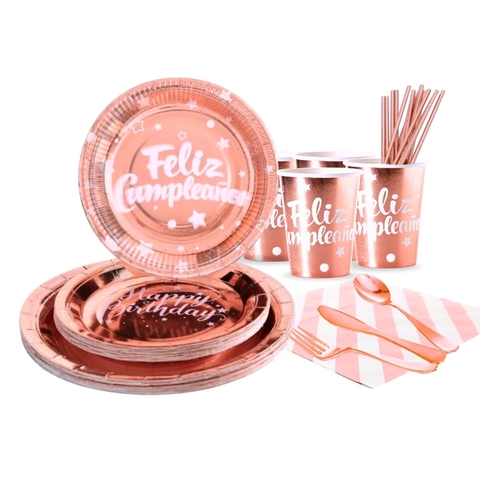 Set De Vasos Platos Descartable Fiesta Cotillon 10 Personas
