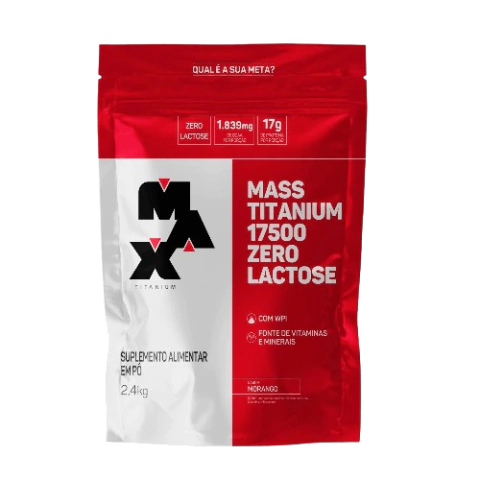 Mass Titanium 17500 Morango Zero Lactose 2,4kg - Max Titanium