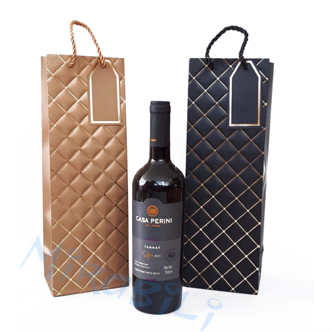 Embalagem Sacola Luxo para Vinho Kit c/ 2 unidades