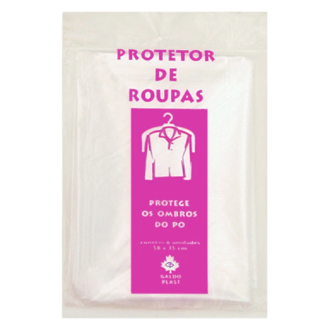 Protetor de Camisas e Blusas - Cobre Ombros 58x35cm Kit c/ 6 Unidades